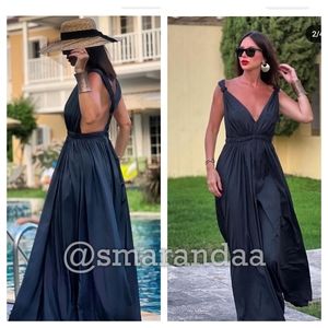 Zara Long Nylon Dress Black